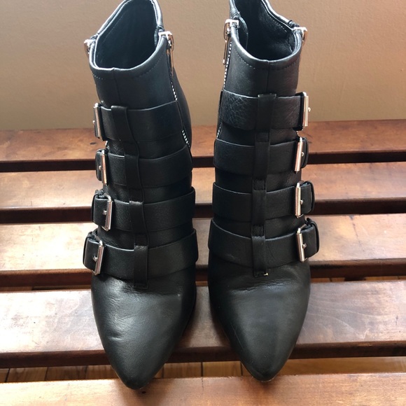 Rebecca Minkoff Aubrey Black Buckle Booties - Picture 6 of 9